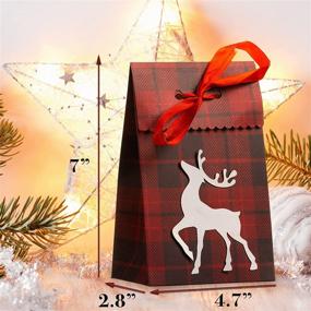 img 3 attached to 🎁 Set of 12 Small Christmas Gift Bags – 4 Premium Xmas-themed Designs | Sturdy Bags for Baked Goods, Candies, and Cookies | Bundle Gift Wrapping Boxes | Reusable Craft Paper | Assorted Colors | Bulk Christmas House Reindeer Snowglobe Christmas Tree | Prime