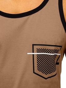 img 2 attached to Hongqizo Sleeveless Pocket Muscle Cotton Men's Clothing for Shirts