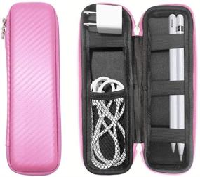 img 4 attached to 🖊️ YINVA Pen Case for Apple Pencil Generation 2, Apple Pen 1st Gen Accessories Storage Box for Stylus Pen Holder with iPad Cable Charger Head Carrying Case - Pink