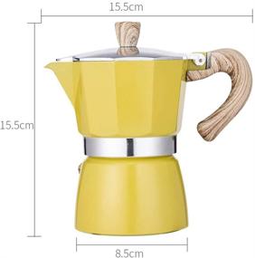 img 1 attached to ☕ NARCE Кофеварка для плиты Moka Pot 6 чашек - 9,3 унции, Желтая - Кубинская кофеварка, Кофеварка для плиты, Итальянская кофе мокка, греча-мокка, Алюминиевая