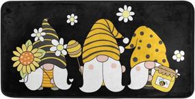 img 4 attached to 🐝 Пчелиные гномы поглощающий коврик для бега кухонный коврик - 39 x 20 дюймов | Антискользящий комфортный коврик для пола на кухне, в спальне, в прихожей | Декор для внутренних и наружных помещений