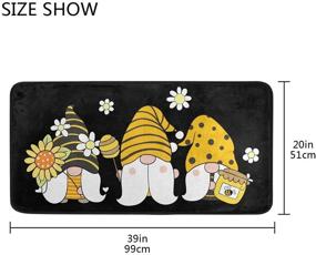 img 2 attached to 🐝 Пчелиные гномы поглощающий коврик для бега кухонный коврик - 39 x 20 дюймов | Антискользящий комфортный коврик для пола на кухне, в спальне, в прихожей | Декор для внутренних и наружных помещений