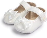 👑 meckior baby girls soft sole bowknot princess wedding dress mary jane flats prewalker light sneakers for newborns logo