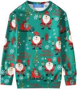 img 4 attached to SSLR Crewneck Pullover Christmas Sweatshirt - Trendy Boys' Fashion Hoodies & Sweatshirts