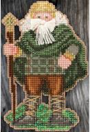 🎅 ireland santa christmas ornament kit – beaded counted cross stitch mill hill 2015 celtic santas mh205303 logo