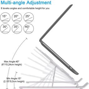 img 2 attached to 🖥️ QLKUNLA Laptop Stand: Adjustable Aluminum Riser for 10-15.6” Laptops, Foldable & Portable Cooling Notebook Mount