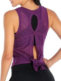 img 2 attached to ATTRACO Loose Fit Mesh Yoga Tops for Women: Backless Muscle Tank for Effective Workouts