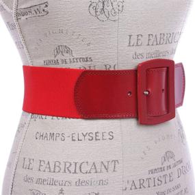 img 2 attached to Womens Elastic Waist Leather Stretch Women's Accessories and Belts