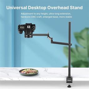 img 1 attached to 📷 ULANZI Camera Desk Mount Stand - Flexible Arm with Overhead Camera Mount | Articulated Arm, 360° Rotatable Ball Head | Aluminum Desk Mounting Stand for Ring Light, DSLR Camera, Webcam, Panel Light