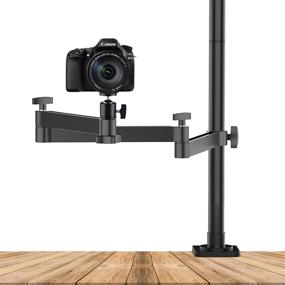 img 4 attached to 📷 ULANZI Camera Desk Mount Stand - Flexible Arm with Overhead Camera Mount | Articulated Arm, 360° Rotatable Ball Head | Aluminum Desk Mounting Stand for Ring Light, DSLR Camera, Webcam, Panel Light