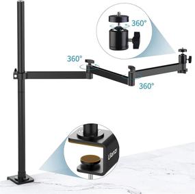 img 2 attached to 📷 ULANZI Camera Desk Mount Stand - Flexible Arm with Overhead Camera Mount | Articulated Arm, 360° Rotatable Ball Head | Aluminum Desk Mounting Stand for Ring Light, DSLR Camera, Webcam, Panel Light