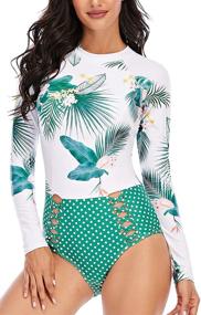 img 4 attached to Printed Swimsuits Athletic Swimwear Bathing Women's Clothing