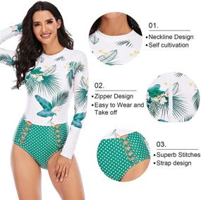 img 2 attached to Printed Swimsuits Athletic Swimwear Bathing Women's Clothing