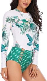 img 3 attached to Printed Swimsuits Athletic Swimwear Bathing Women's Clothing