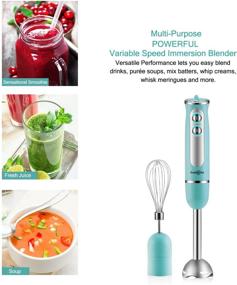 img 2 attached to Auxcuiso Stick Immersion Hand Blender - Powerful 500 Watts, 8 Speeds, 2 in 1 Whisk Attachment - Ultimate Emersion Blender