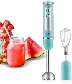 img 4 attached to Auxcuiso Stick Immersion Hand Blender - Powerful 500 Watts, 8 Speeds, 2 in 1 Whisk Attachment - Ultimate Emersion Blender