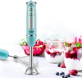 img 1 attached to Auxcuiso Stick Immersion Hand Blender - Powerful 500 Watts, 8 Speeds, 2 in 1 Whisk Attachment - Ultimate Emersion Blender