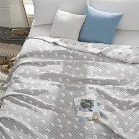 img 3 attached to Vabeyrr Jacquard Blankets Reversible Lightweight Bedding