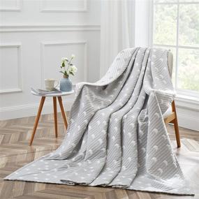 img 1 attached to Vabeyrr Jacquard Blankets Reversible Lightweight Bedding