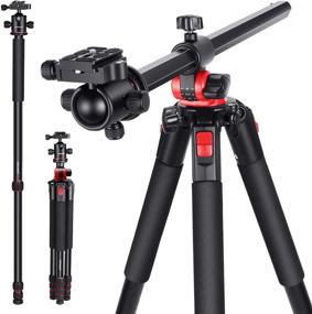 img 4 attached to Стойка Neewer из алюминия, высотой 72,4 дюйма, с поворотным на 360 градусов центральным столбиком и шаровой головкой: надежная поддержка для камер DSLR, видеокамер, путешествий и работы, с максимальной нагрузкой до 33 фунтов