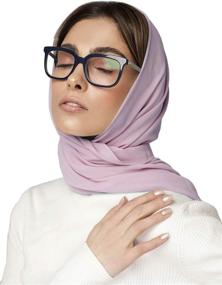 img 4 attached to 🌸 Lavender Chiffon Women's Scarves & Wraps: Elegant Knotted New York Accessories