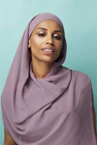 img 3 attached to 🌸 Lavender Chiffon Women's Scarves & Wraps: Elegant Knotted New York Accessories