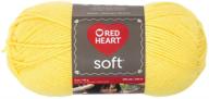 мягкая пряжа в лимонном оттенке от red heart. логотип