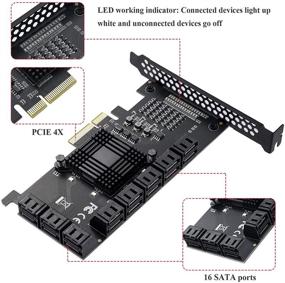 img 1 attached to 💾 MZHOU 16-портовая SATA PCle Expansion Card - Расширьте свое хранилище с помощью 6 устройств SATA 3.0 и 16 кабелей!