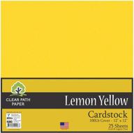 🍋 lemon yellow cardstock - high-quality 12x12 inch - 100lb cover - 25 sheets - clear path paper: perfect for crafts & diy projects logo