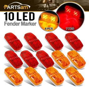 img 4 attached to 🚦 Partsam 13x Double Bullseye Trailer Marker LED Lights - Amber/Red 10LED - Rectangular 4x2 Design