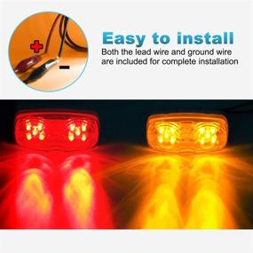 img 2 attached to 🚦 Partsam 13x Double Bullseye Trailer Marker LED Lights - Amber/Red 10LED - Rectangular 4x2 Design