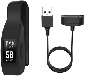 img 4 attached to 📟 EEweca Fitbit Inspire/Inspire HR Clip Holder with 3.3 ft Charging Cable - Black: Enhanced SEO-friendly Product Name