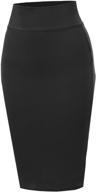 👗 flaunt your style with a2y women's basic solid ponte knee length slit techno span high waist pencil skirt logo