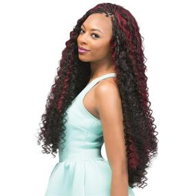 img 4 attached to 🔥 Outre Synthetic Hair Crochet Braids X-Pression Braid Bohemian Curl 24" (6-Pack, 1B): Effortless Bohemian Curls for Your Hair!