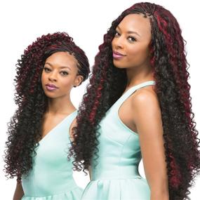 img 2 attached to 🔥 Outre Synthetic Hair Crochet Braids X-Pression Braid Bohemian Curl 24" (6-Pack, 1B): Effortless Bohemian Curls for Your Hair!