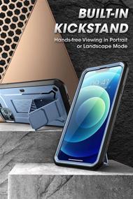 img 1 attached to 🦄 Ultimate Protection with SUPCASE Unicorn Beetle Pro for iPhone 13 Pro (2021), 6.1" - Full-Body Rugged Holster case with Built-in Screen Protector (Cerulean)