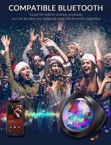 img 1 attached to 🌌 Aurora Borealis White Noise Sound Machine + Bluetooth Speaker/Timer/Remote, LED Moving Psychedelic Northern Ceiling Night Light - Relax Therapy Gift for Adults, Teens, Babies & Kids