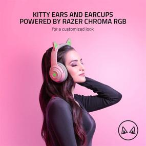 img 3 attached to 🐱 Upgrade Your Gaming with Razer Kraken BT Kitty Edition: Low Latency Bluetooth 5.0, Custom-Tuned Drivers, Beamforming Mic, & Chroma Lighting | Quartz Pink