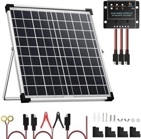 img 4 attached to 🌞 SUNSUL 20W 12V Solar Panel Kit Battery Maintainer Trickle Charger, Waterproof 5A 12V/24V PWM Solar Charge Controller, Adjustable Mount Bracket – 20 Watt with Accessories
