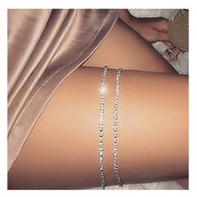 img 3 attached to 💎 Fstrend Sexy Rhinestones Layered Leg Thigh Chains: Sparkling Crystal Beach Silver Fashion Nightclub Body Chain Jewelry for Women and Girls (Gold)