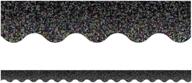 black sparkle scalloped border trim logo