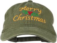 merry christmas mistletoe embroidered washed dyed cap from e4hats.com logo