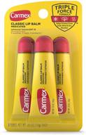 carmex medicated lip balm tubes, lip moisturizer for dry and chapped lips, 0.35 oz - pack of 3 logo