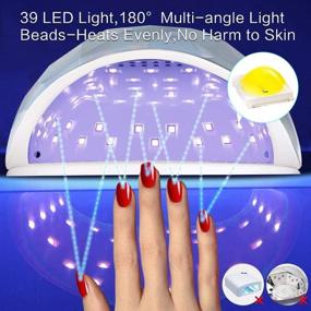 img 3 attached to 💅 "PrettyDiva UV LED лампа для ногтей - 86W сушилка для гель-лака, голографический ЖК-экран, 4 таймера, авто-сенсор - серебристая