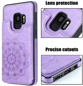 img 1 attached to 🌸 Samsung Galaxy S9 Wallet Case with Card Holder, Flower Magnetic Back Flip Case for Women - Protective Full Cover Phone Case for Samsung Galaxy S9 5.8", Purple