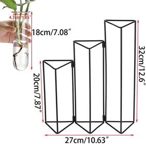 img 3 attached to 🌱 Скандинавский стиль JuxYes пробирка ваза: Современный металлический подставка для растений для дома и офиса.