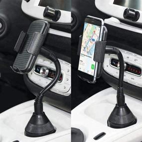 img 3 attached to 📱 Adjustable Gooseneck Car Cup Holder Phone Mount by Jolof - Universal Cradle for Smartphone, Compatible with iPhone 11/11Pro/X/XSmax/Samsung Galaxy S10/S9/S8/Note/HTC/LG