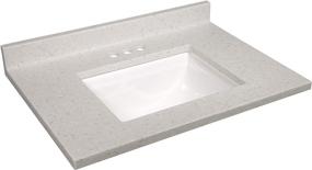 img 4 attached to 🛁 Design House 563536 Frost Cultured Marble Vanity Top + White Ceramic Rectangular Wave Bowl (31")