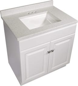 img 1 attached to 🛁 Design House 563536 Frost Cultured Marble Vanity Top + White Ceramic Rectangular Wave Bowl (31")