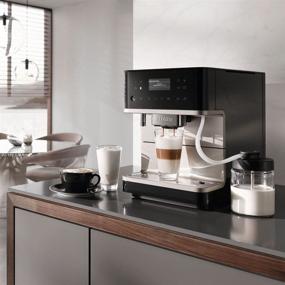 img 1 attached to ☕ Miele CM 6360 MilkPerfection: Автоматический кофеварочный аппарат с Wifi и комбинированная эспрессо-машина в обсидиановом черном и чистой стальной металлике + мельница, пена для молока, подогреватель чашек, стеклянный контейнер для молока